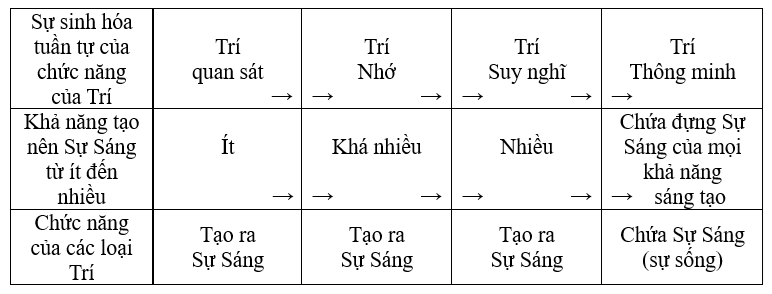 Khả năng tạo nên Sự Sáng từ ít đền nhiều của chức năng của Trí