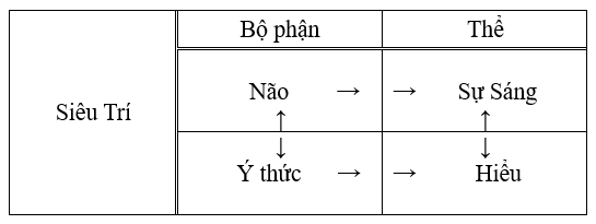 Siêu Trí liên quan đến những bộ phận, chức năng vô hình và năng lượng liên quan